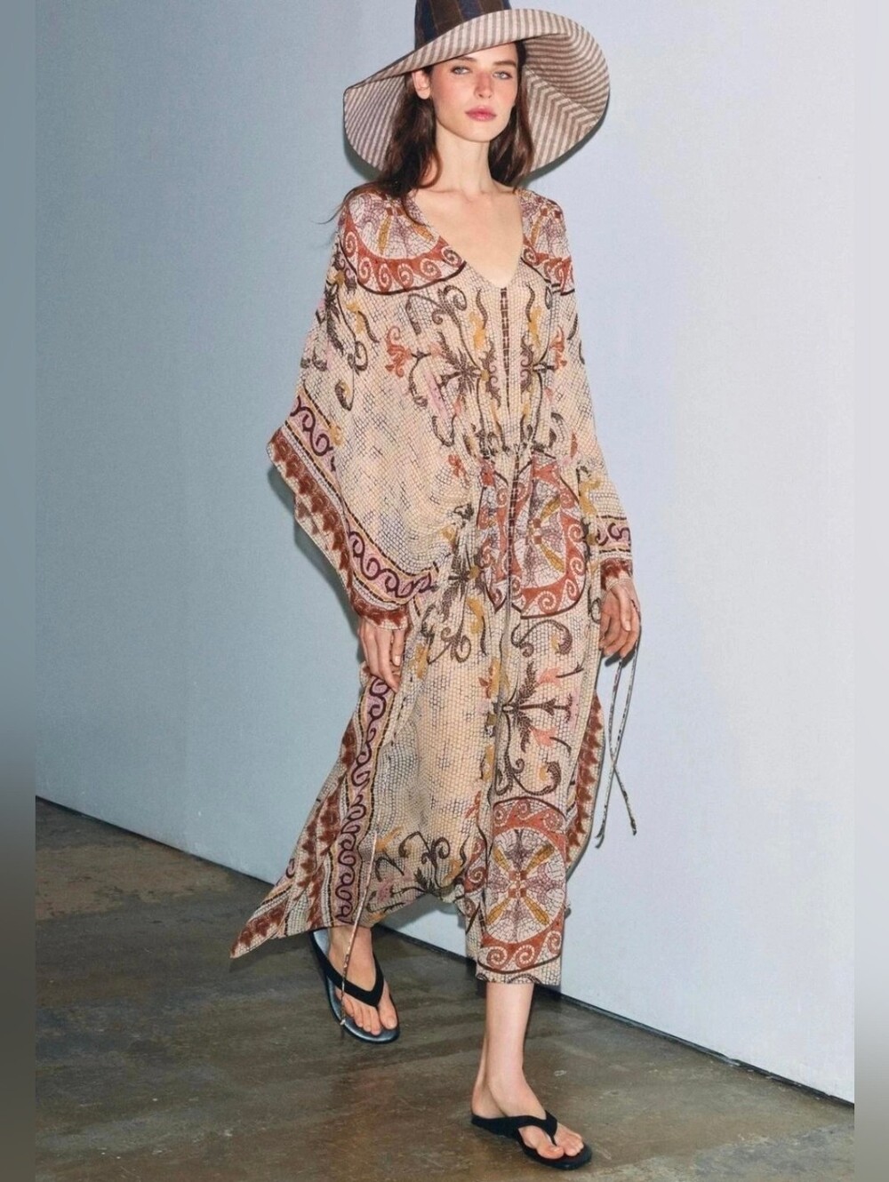 ZARA 2026 Viral ZW COLLECTION PRINTED TUNIC DRESS SIZE L-XL REF 5107/067/330